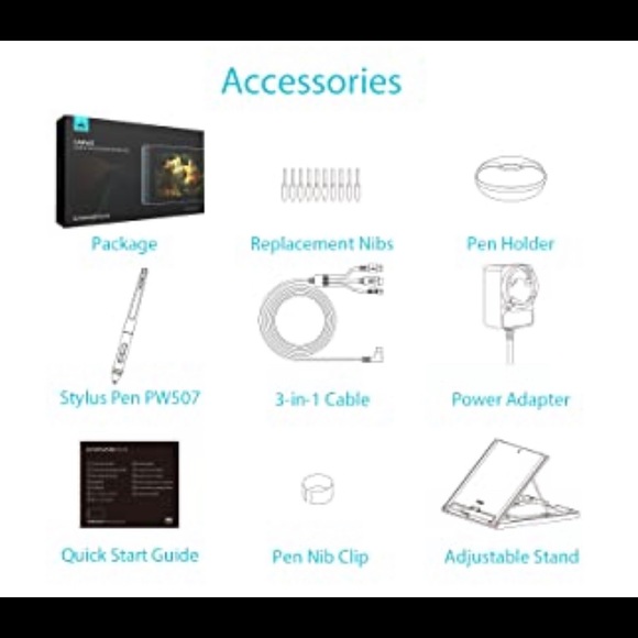 Huion Kamvas Pro 13 GT-133 Creative Pen Display & Accessories - Picture 3 of 12